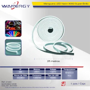 MANGUERA NEON 5050 SUPER BRILLO 25M 10W/M AC127V