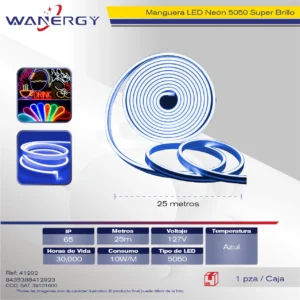 MANGUERA NEON 5050 SUPER BRILLO 25M 10W/M AC127V