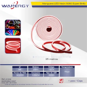 MANGUERA NEON 5050 SUPER BRILLO 25M 10W/M AC127V