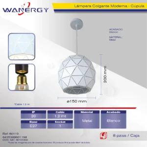 LAMPARA COLGANTE DECORATIVO MODERNO METALICO