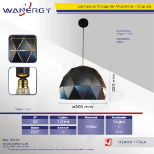 LAMPARA COLGANTE DECORATIVO MODERNO METALICO