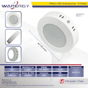 SOBREPONER REDONDO BLANCO 6W