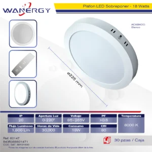 SOBREPONER REDONDO BLANCO 18W