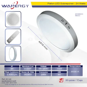 SOBREPONER REDONDO BLANCO24W