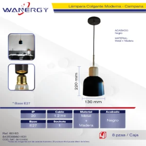 LAMPARA COLGANTE CAMPANA BLANCO DECORATIVO MODERNO METALICO