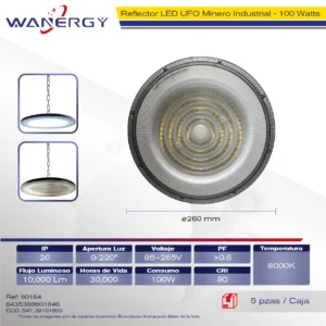 REFLECTOR LED MINERO LUMINARIO INDUSTRAL ALUMINIO 100W