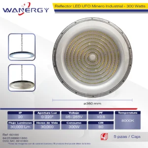REFLECTOR LED MINERO LUMINARIO INDUSTRAL ALUMINIO 300W