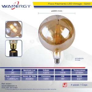 FOCO VINTAGE FILAMENTO G200-14W