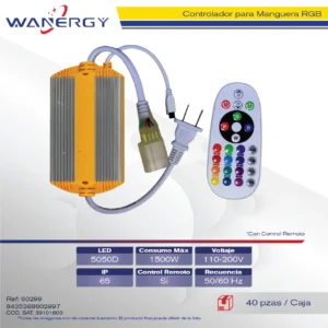 CONTROLADOR MANGUERA RGB 110V-5050D C/CONTROLADOR