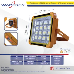 REFRECTOR URBANO SOLAR USB 4 TONOS TRES TEMPERATURAS