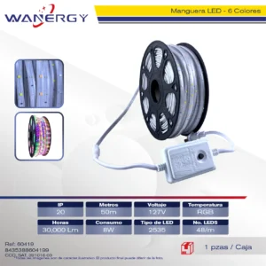 MANGUERA LED RGB 6 COLORES 2535-48D 8MM /UNION