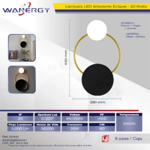 AEBOTANTE LED ECLIPSE MODERNO METALICO Y ACRILICO
