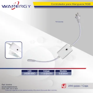 CONTROLADOR RGB MANGUERA 6 COLORES 2835-48D 6.8MM