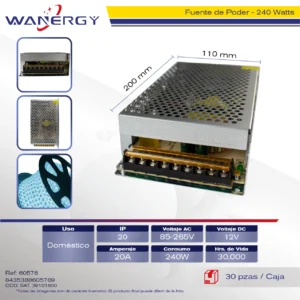 FUENTE PODER 12V 20A 240W