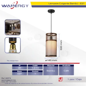 LAMPARA COLGANTE DECORATIVO MODERNO TEJIDA BAMBU
