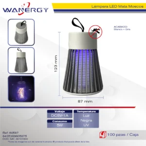 LAMPARA MATA MOQUITO ELECTRICO LUZ NEGRA 5W/DC5V
