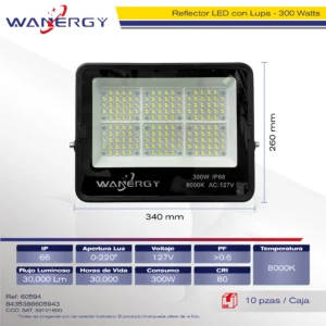 REFLECTOR LED C/LUPA 300W LED IP66 8000K