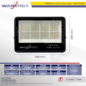 REFLECTOR LED C/LUPA 400W LED IP66 8000K