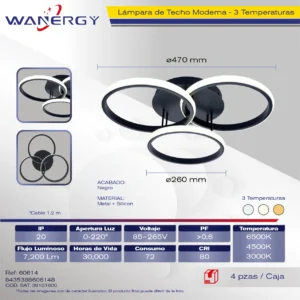 LAMPARA COLGANTE DECORATIVO MODERNO METALICO Y SILICON TRES TEMPERATURAS