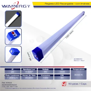 REGLETA RECARGABLE 72W