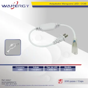 ADAPTADOR MANGUERA LED 6.8MM 120D 10W/M/127V 8A