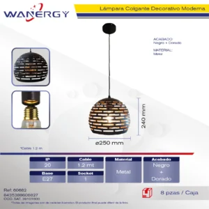 LAMPARA COLGANTE DECORATIVO MODERNO METALICO