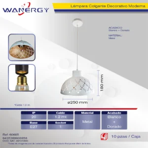 LAMPARA COLGANTE DECORATIVO MODERNO METALICO