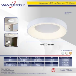 LAMPARA TECHO LED REDONDON TRES TEMPERATURAS