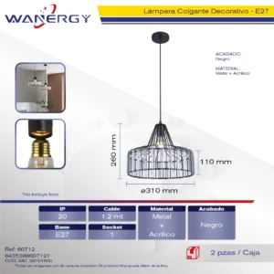 LAMPARA COLGANTE DECORATIVO MODERNO CRISTAL