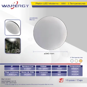 PLAFON LED DE TECHO TRES TEMPERATURAS