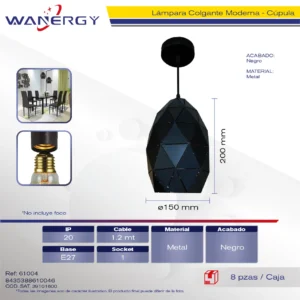 LAMPARA COLGANTE DECORATIVO MODERNO METALICO