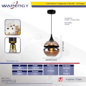 LAMPARA COLGANTE DECORATIVO MODERNO CRISTAL