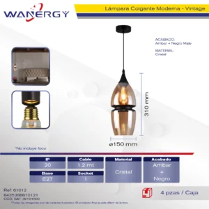 LAMPARA COLGANTE DECORATIVO MODERNO CRISTAL