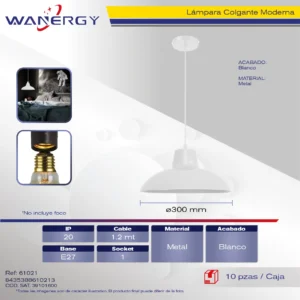 LAMPARA COLGANTE DECORATIVO MODERNO METALICO
