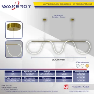 LAMPARA COLGANTE DECORATIVO MODERNO METALICO ORO ROSA Y MICA SILICON TRES TEMPERATURAS + 2 4