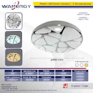 PLAFON LED DE TECHO TRES TEMPERATURAS