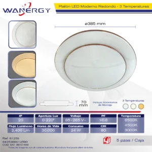 PLAFON LED DE TECHO TRES TEMPERATURAS