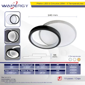 PLAFON LED TECHO MODERNO REDONDO TRES TEMPERATURAS +