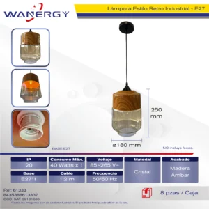 LAMPARA COLGANTE MODERNA ESFERAS TRES TEMPERATURAS METAL Y CRISTAL + +