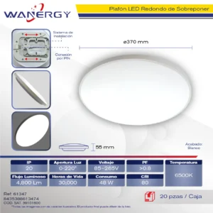PLAFON LED DE TECHO BLANCO 3535-21LED DOB