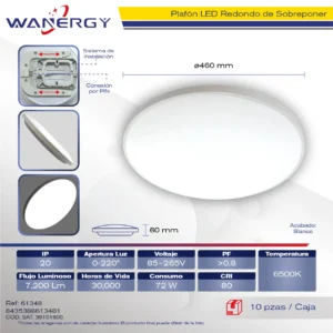 PLAFON LED DE TECHO BLANCO 3535-42LED DOB