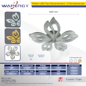 PLAFON LED TECHO MODERNO TRES TEMPERATURAS BLANCO +PC