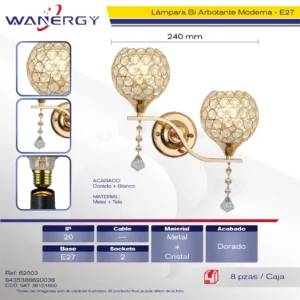 BI ARBOBANTE MODERNO CRISTAL ORO