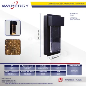 ARBOTANTE LED DECORATIVO ALUMINIO CRISTAL