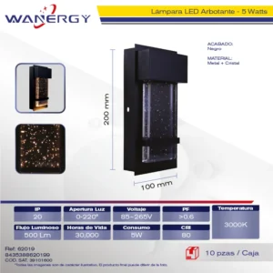 ARBOTANTE LED DECORATIVO ALUMINIO CRISTAL