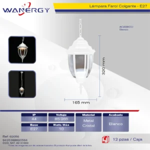 FAROL COLGANTE BLANCO