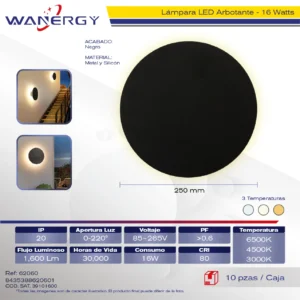 ARBONTANTE MODERNO REDONDO LED TRES TEMPERATURAS METAL Y SILICON