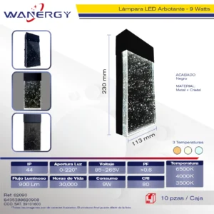 ARBOTANTE LED DECORATIVO ALUMINIO CRISTAL