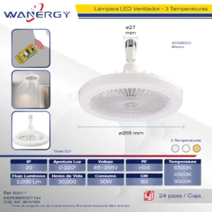 LAMPARA LED VENTILADOR C/AROMATIZANTE AMBIENTAL 3 TEMPERATURAS 3 VELOCIDADES LUZ DIMEABLE