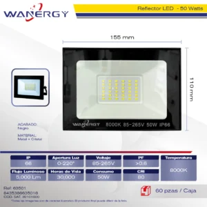 REFLECTOR LED 50W LED IP66 8000K
